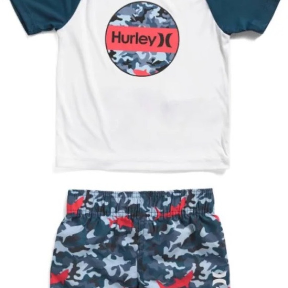 Hurley Kids Swim Trunks - Blue, Red, White Camo